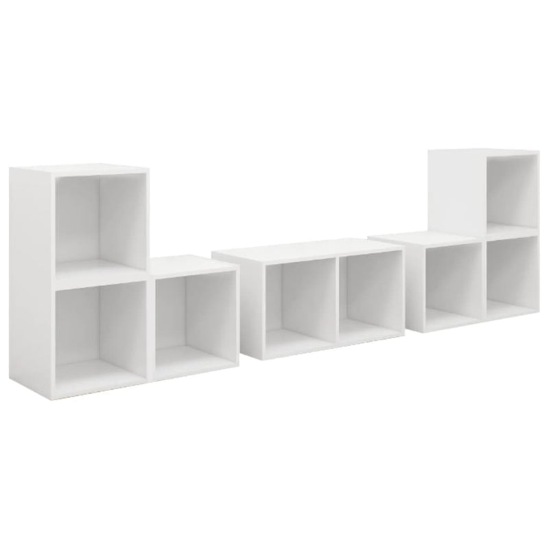 6 Piece TV Cabinet Set White Engineered Wood Payday Deals