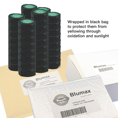 6 Rolls Blumax Direct Thermal (Zebra) 100mm x 150mm 500L White labels