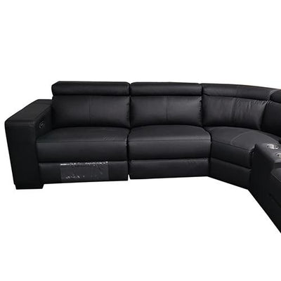 6 Seater Real Later sofa Black Color Lounge Set for Living Room Couch with Adjustable Headrest Payday Deals