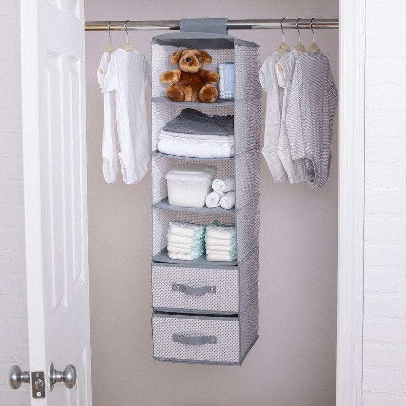 6 Shelf Storage with 2 Drawers - Cool Grey Payday Deals