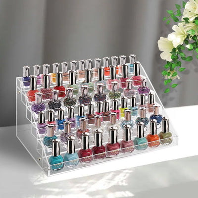 6 Tier Clear Acrylic Nail Polish Varnish Cosmetics Display Stand Rack Organiser Payday Deals