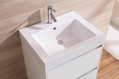600mm Wall Hung Bathroom Vanity Unit With Polyurethane Finish, Artificial Stone Basin - Della Francesca - Payday Deals