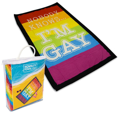 Lenan Gift Novelty Towel Nobody Knows I'm Gay