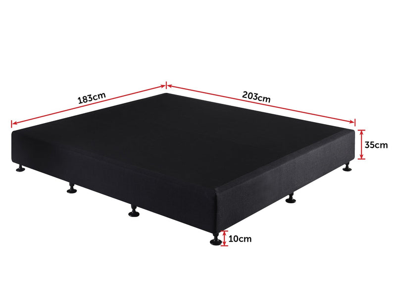 Palermo King Ensemble Bed Base Midnight Black Linen Fabric - Payday Deals