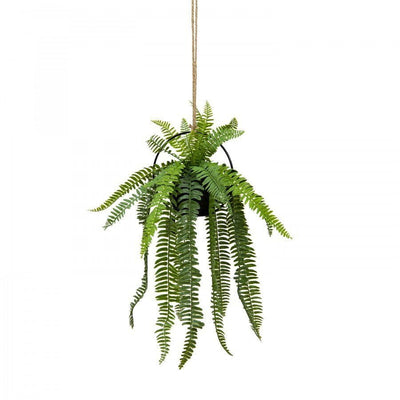 60cm Mixed Fern in Circle Frame Hanger (with Rope) Artificial Plant Faux Decor Payday Deals
