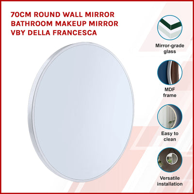 60cm Round Wall Mirror Bathroom Makeup Mirror by Della Francesca Payday Deals
