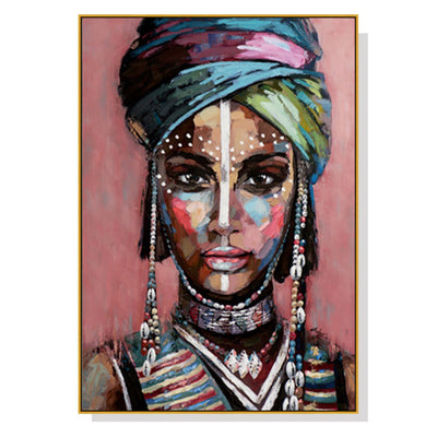 60cmx90cm African woman II Gold Frame Canvas Wall Art Payday Deals