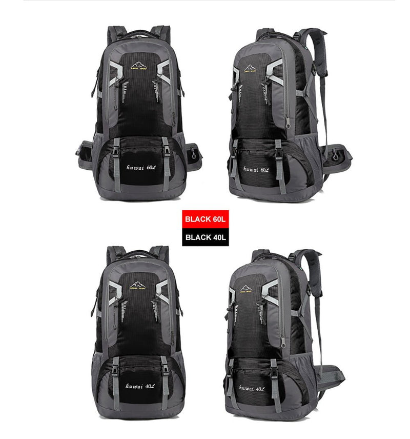 60L Waterproof Outdoor Hiking Backpack Camping Outdoor Trekking Bag(Black) Payday Deals