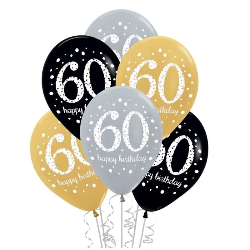 60th Birthday Sparkling Celebration Balloon Party Pack Payday Deals