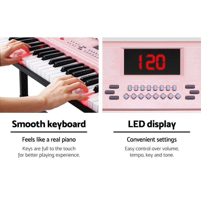 61 Key Lighted Electronic Piano Keyboard LED Electric Holder Music Stand