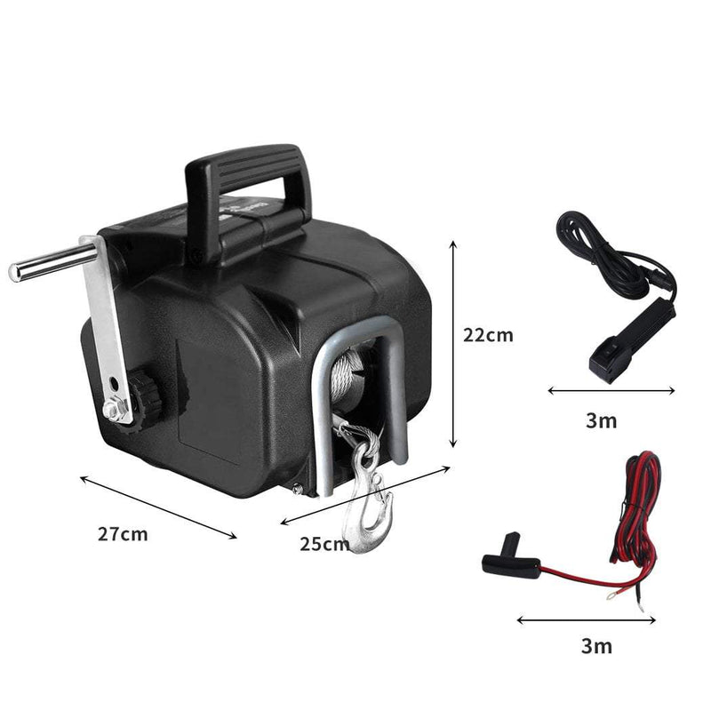 6500 LBS / 3000KGS  Electric Boat Trailer Winch 12V Portable Detachable 10M Remote Steel Cable Payday Deals