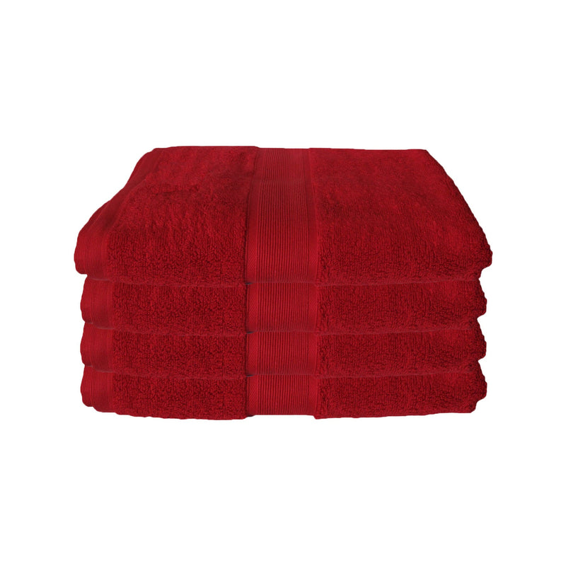 650gsm Casual Elegance Set of 4 Cotton Bath Towels Red 78x136cm Payday Deals