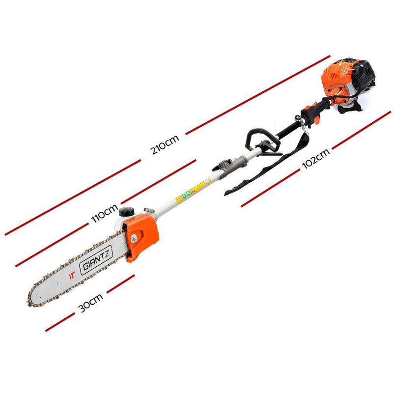 Giantz 65CC Petrol Pole Chainsaw Chain Saw Brush Cutter Brushcutter Tree Payday Deals