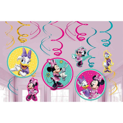 Minnie Mouse Spiral Swirls Hanging Decorations 12 Pack