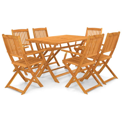 7 Piece Folding Outdoor Dining Set Solid Acacia Wood Payday Deals