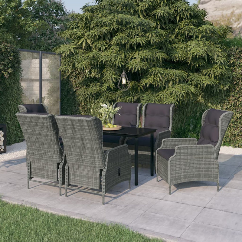 7 Piece Garden Dining Set Light Grey Payday Deals