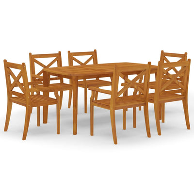 7 Piece Garden Dining Set Solid Wood Acacia Payday Deals