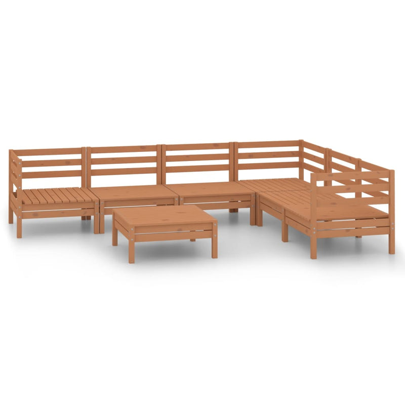 7 Piece Garden Lounge Set Solid Pinewood Honey Brown Payday Deals