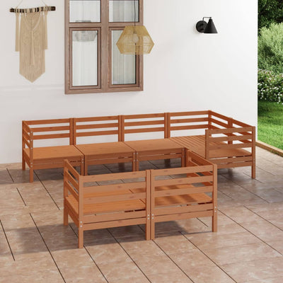 7 Piece Garden Lounge Set Solid Pinewood Honey Brown Payday Deals