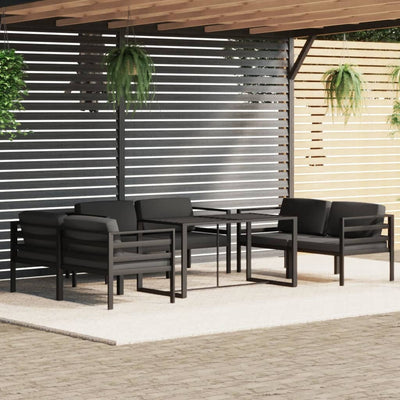 7 Piece Garden Lounge Set with Cushions Aluminium Anthracite
