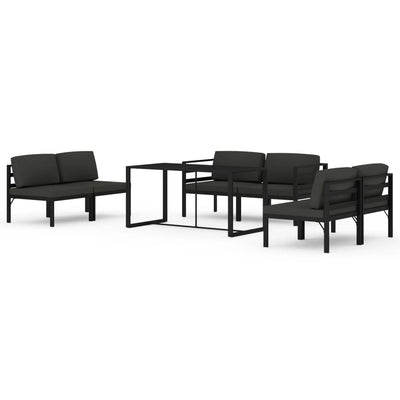7 Piece Garden Lounge Set with Cushions Aluminium Anthracite Payday Deals