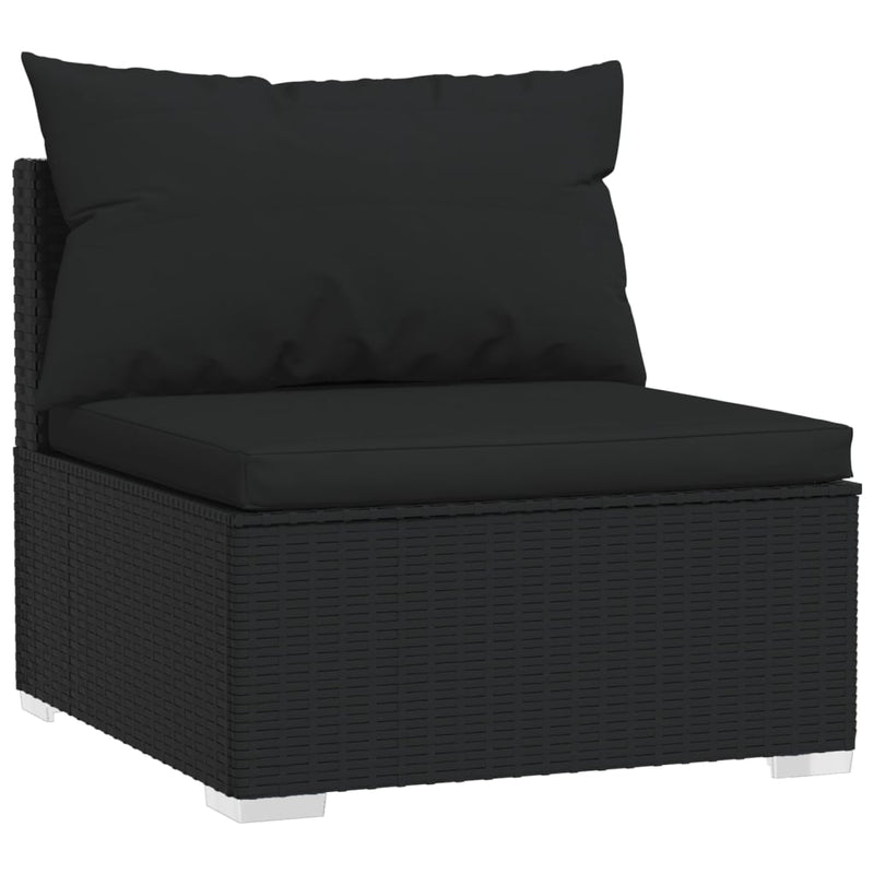 7 Piece Garden Lounge Set with Cushions Poly Rattan Black Payday Deals