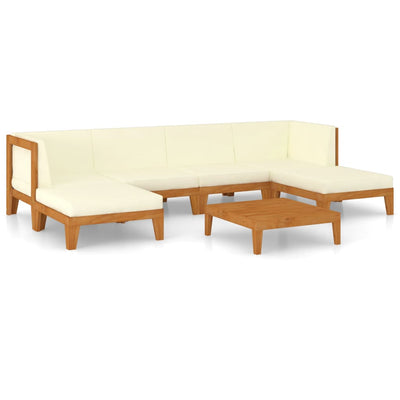 7 Piece Garden Lounge Set with Cushions Solid Acacia Wood Payday Deals