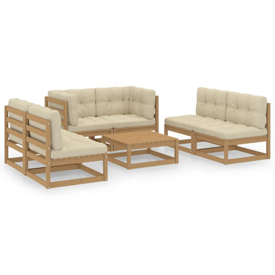 7 Piece Garden Lounge Set with Cushions Solid Pinewood Payday Deals