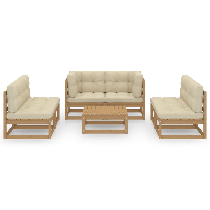 7 Piece Garden Lounge Set with Cushions Solid Pinewood Payday Deals