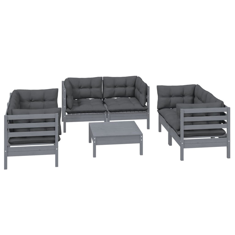 7 Piece Garden Lounge Set with Cushions Solid Pinewood Payday Deals