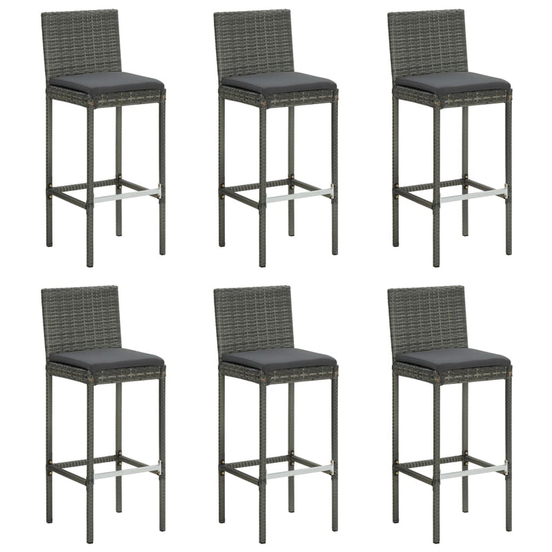 7 Piece Outdoor Bar Set with Anthracite Cushions Poly Rattan Payday Deals