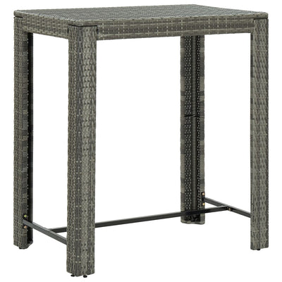 7 Piece Outdoor Bar Set with Cushions Poly Rattan Grey Payday Deals