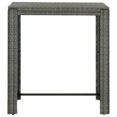 7 Piece Outdoor Bar Set with Cushions Poly Rattan Grey Payday Deals
