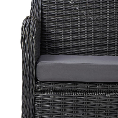 7 Piece Outdoor Dining Set Poly Rattan Black Payday Deals