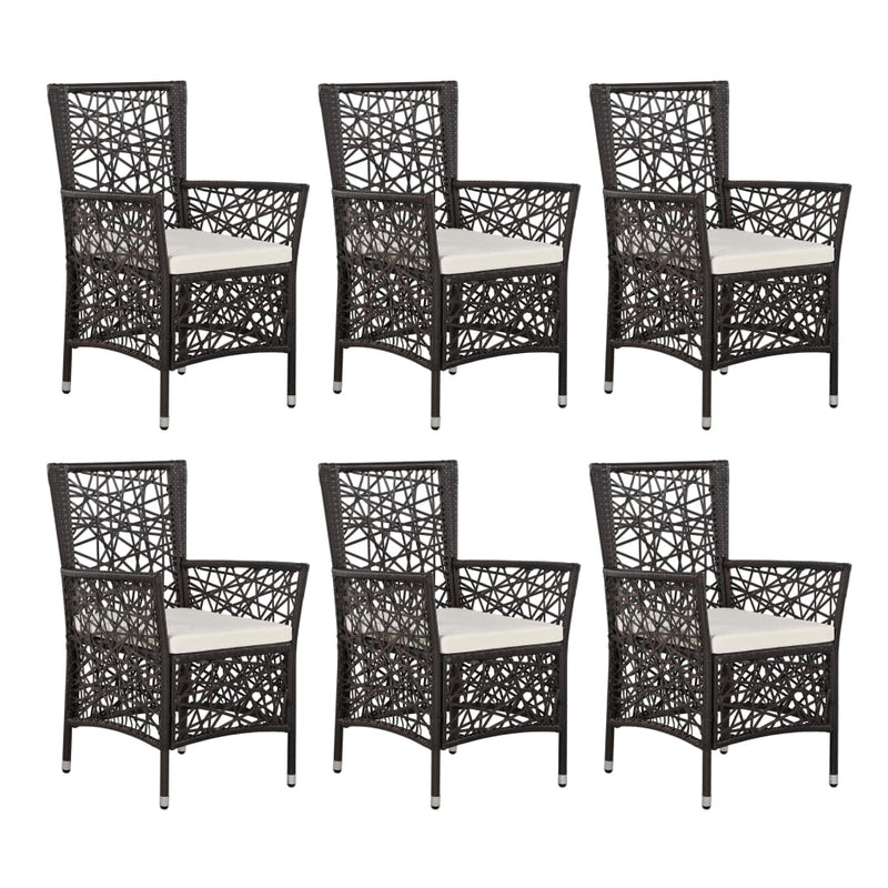 7 Piece Outdoor Dining Set Poly Rattan Brown Payday Deals