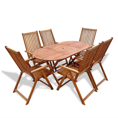 7 Piece Outdoor Dining Set Solid Acacia Wood Payday Deals