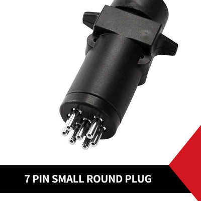 7 Pin Small Round To 7 Pin Flat Plug Trailer Connector Adaptor Plug