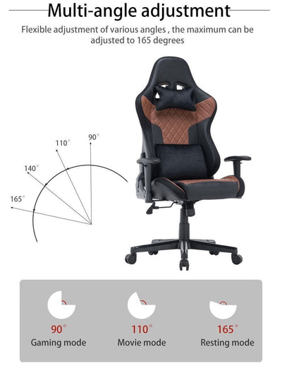 7 RGB Lights Bluetooth Speaker Gaming Chair Ergonomic Racing chair 165° Reclining Gaming Seat 4D Armrest Footrest Pink White Payday Deals