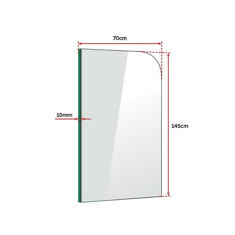700 x 1450mm Frameless Bath Panel 10mm Glass Shower Screen By Della Francesca Payday Deals