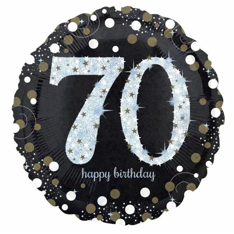 70th Birthday Holographic Sparkling Celebration Foil Balloon Payday Deals