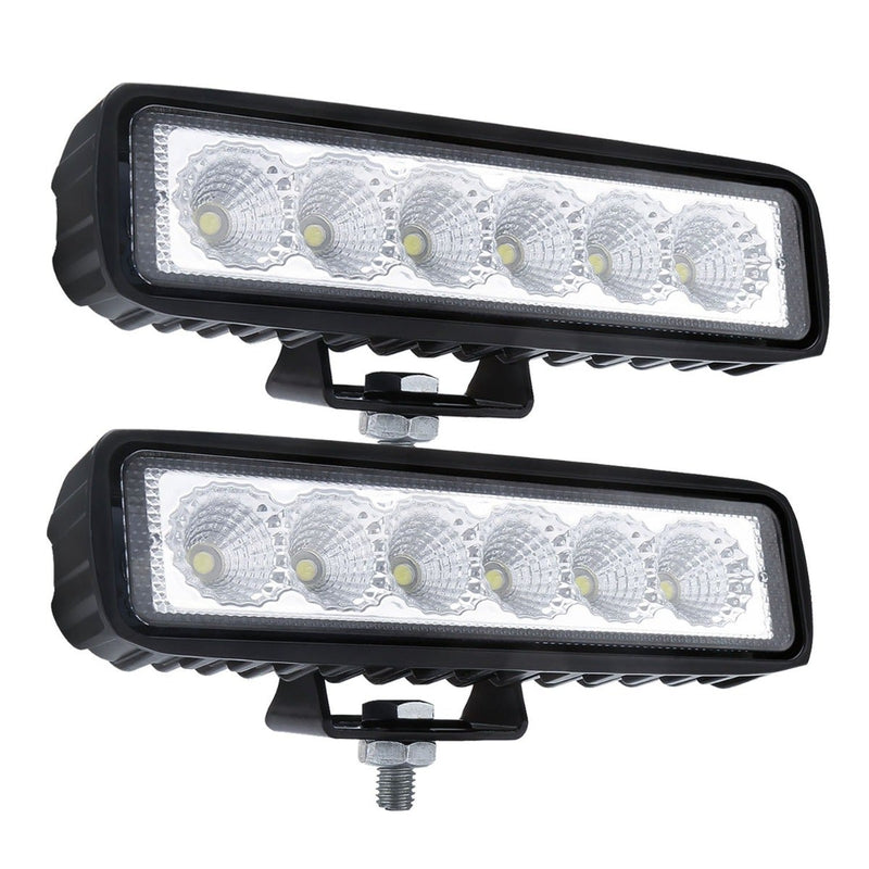 2 x 6inch 18W LED Work Light Bar Driving Lamp Flood Truck Offroad MINING UTE 4WD - Payday Deals