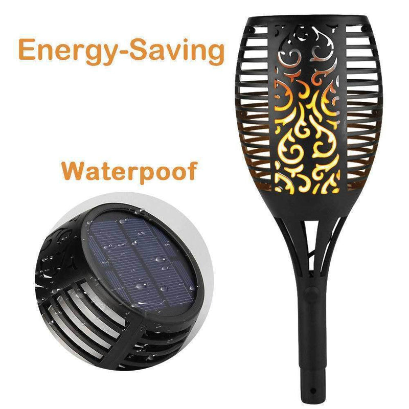 72 LED Bulbs Torch Solar Garden Outdoor Flame Dancing Flickering Light Auto Lamp Payday Deals