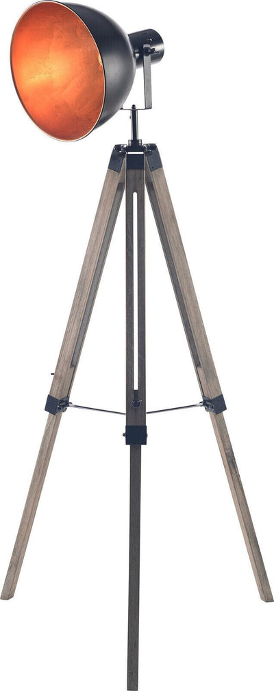 Cuba Retro LARGE Floor Lamp Tripod Industrial Modern Adjustable Wood Frame