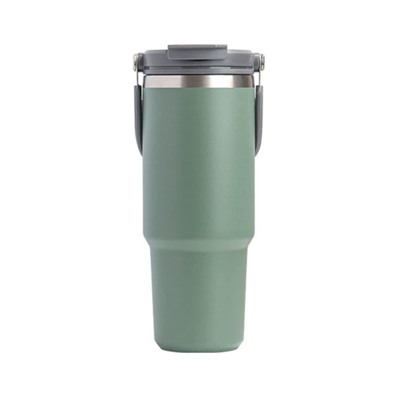 750ML Green Stainless Steel Travel Mug with Leak-proof 2-in-1 Straw and Sip Lid, Vacuum Insulated Coffee Mug for Car, Office, Perfect Gifts, Keeps Liquids Hot or Cold Payday Deals