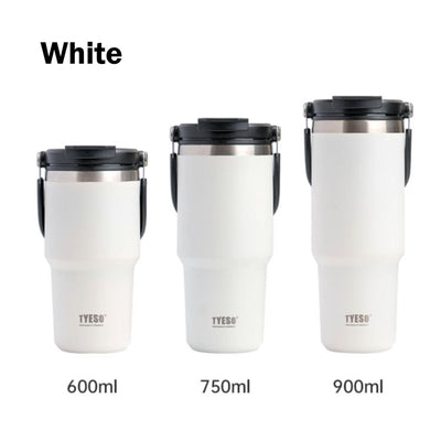 750ML White Stainless Steel Travel Mug with Leak-proof 2-in-1 Straw and Sip Lid, Vacuum Insulated Coffee Mug for Car, Office, Perfect Gifts, Keeps Liquids Hot or Cold Payday Deals