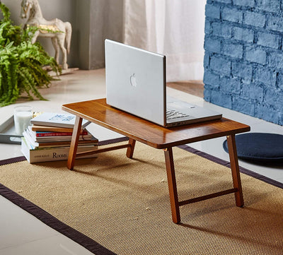 VIKUS Walnut Foldable Laptop Desk and Bed Tray Table