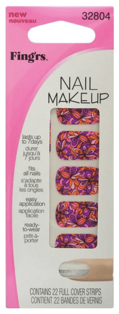 Fing'rs Nail Makeup Full Cover Strips 32804 Blossom Out - 1 Pack of 22