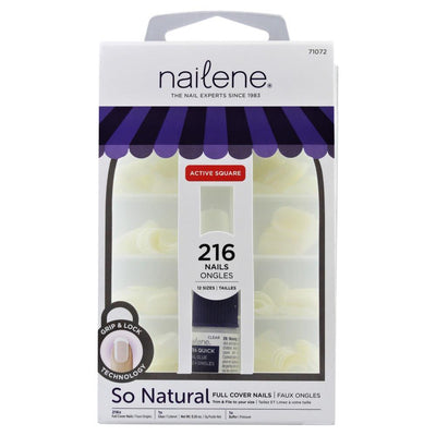 Nailene 216pk So Natural Full Cover Undecorated Nails & Tips