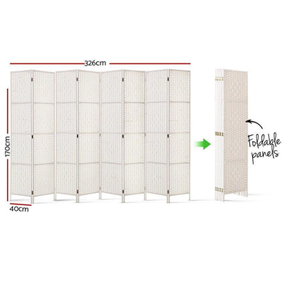 Artiss 8 Panel Room Divider Screen Privacy Timber Foldable Dividers Stand White Payday Deals