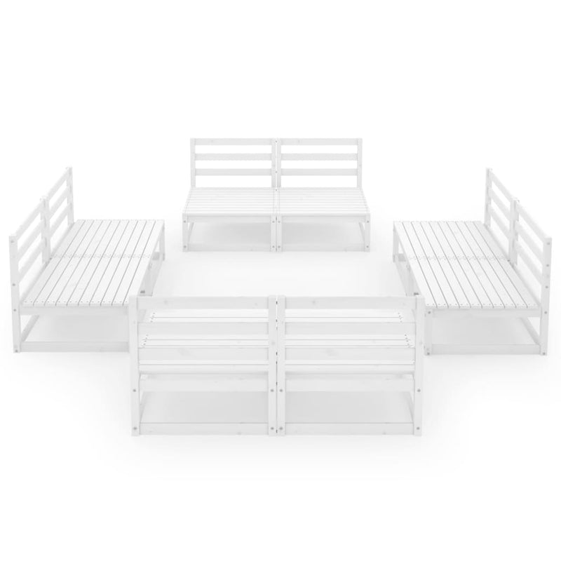 8 Piece Garden Lounge Set White Solid Pinewood Payday Deals